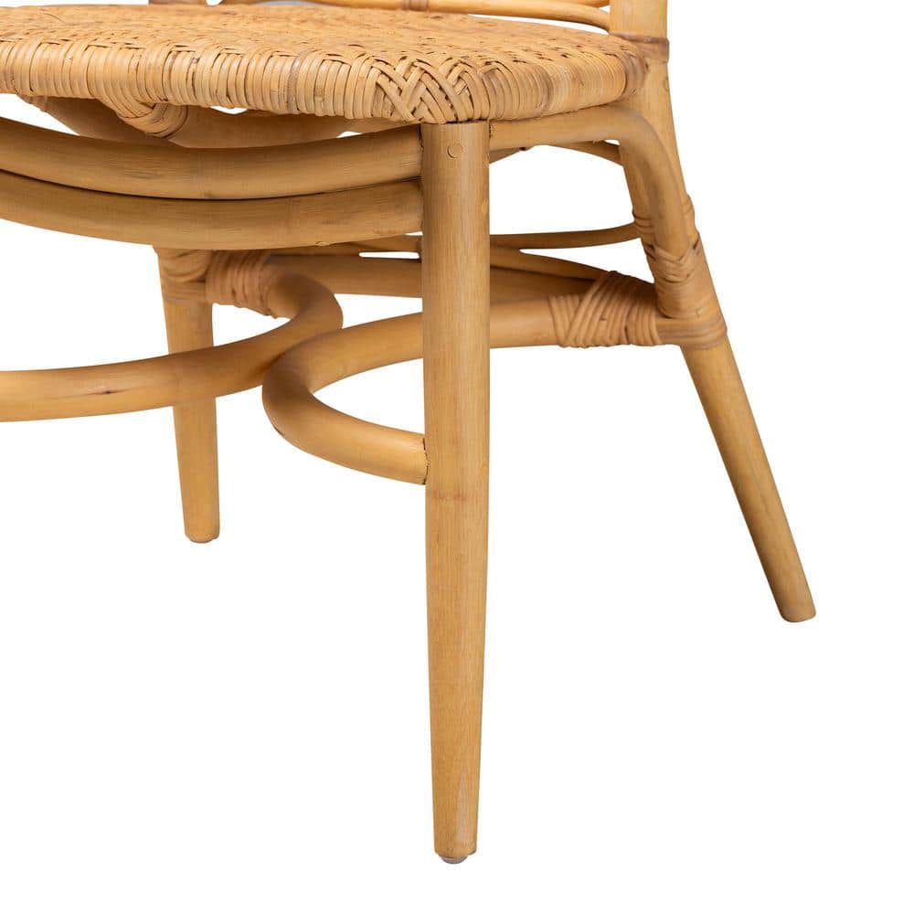 Lisbon Natural Brown Rattan Ladderback Dining Chair