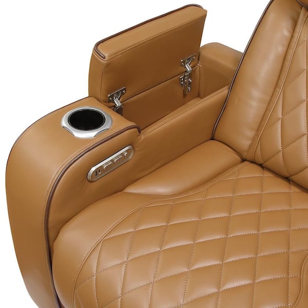 Lazzara Clumber 84 in. W Pillow Top Arm Faux Leather Rectangle