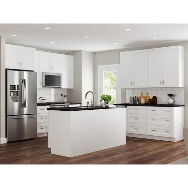 Arlington Vesper White Plywood Shaker Stock Assembled Base Kitchen Cabinet Soft Close 33 in W x 24 in D x 34.5 in H