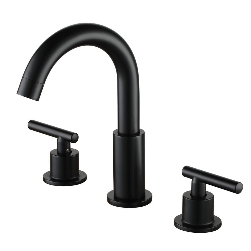 8 in. Widespread 2-Handle Mid-Arc Bathroom Faucet with Valve and cUPC Water