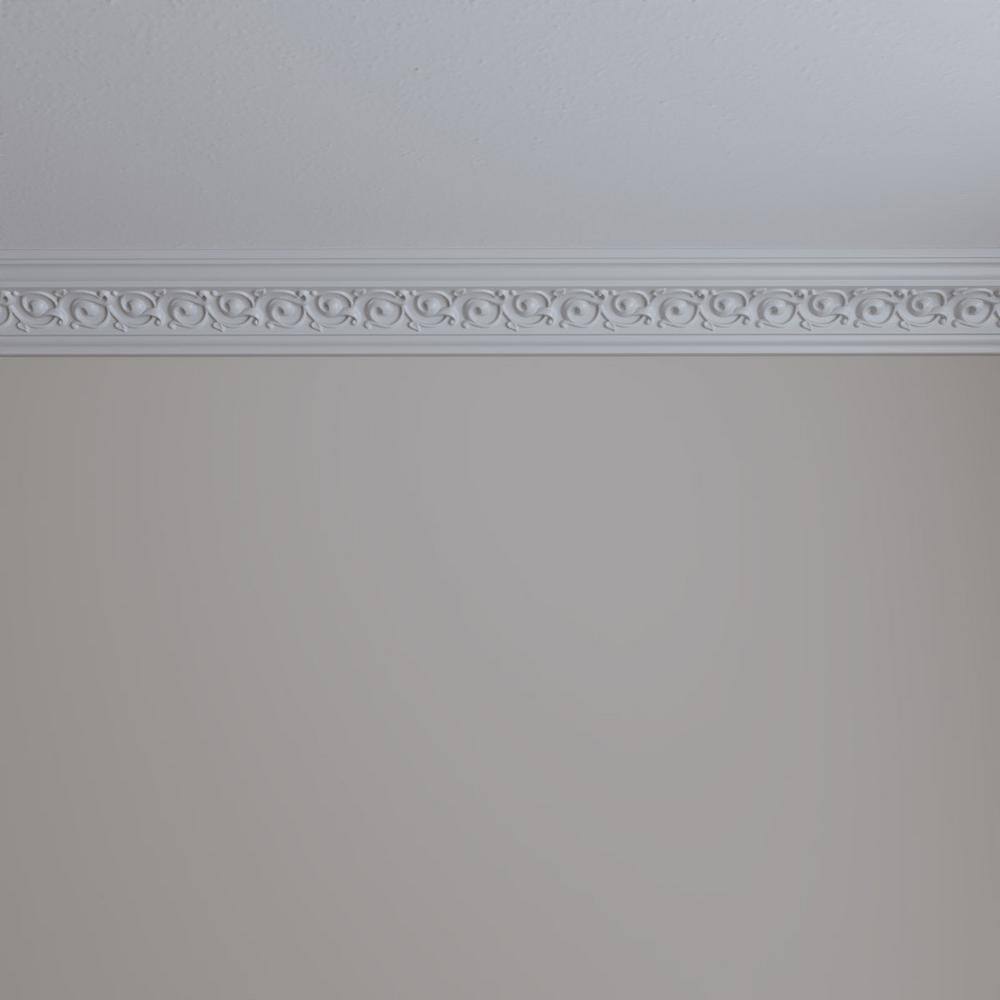Primed White Polyurethane Geometric Crown Moulding Sample