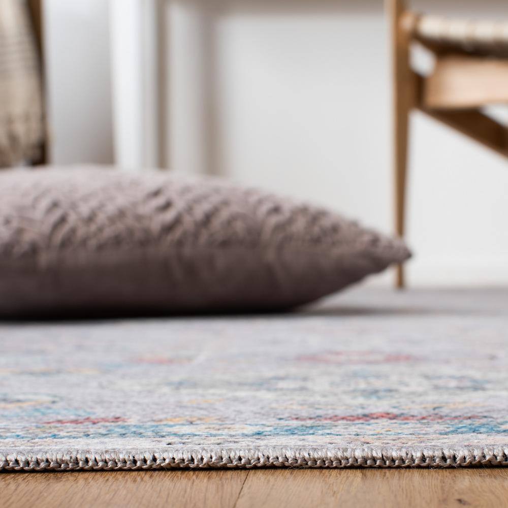 Serapi Gray and Beige 8' x 10' Washable Synthetic Area Rug