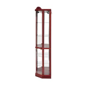 16.73 in. x16.73 in. x 71.93 in 6Shelf Cherry Color MDF Diagonal Kitchen Cabinet with 4 Adjustable Dividers