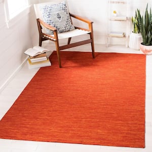 Kilim Red/Rust 6 ft. x 6 ft. Solid Color Square Area Rug