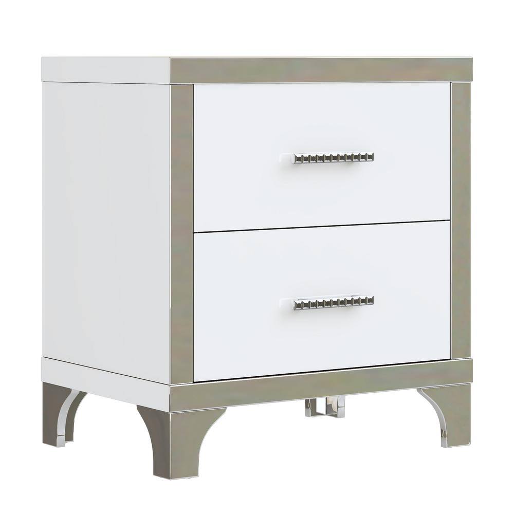 22.4 in. W x 15.7 in. D x 23.6 in. H White Mirrored Linen Cabinet with 2 Dr