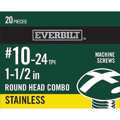 #10-24 x 1-1/2 in. Phillips-Slotted Round-Head Machine Screws (20-Pack)