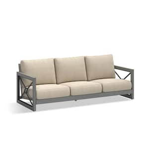 Marindo 1-Piece Aluminum Outdoor Conversation Sofa with Sunbrella Cushions