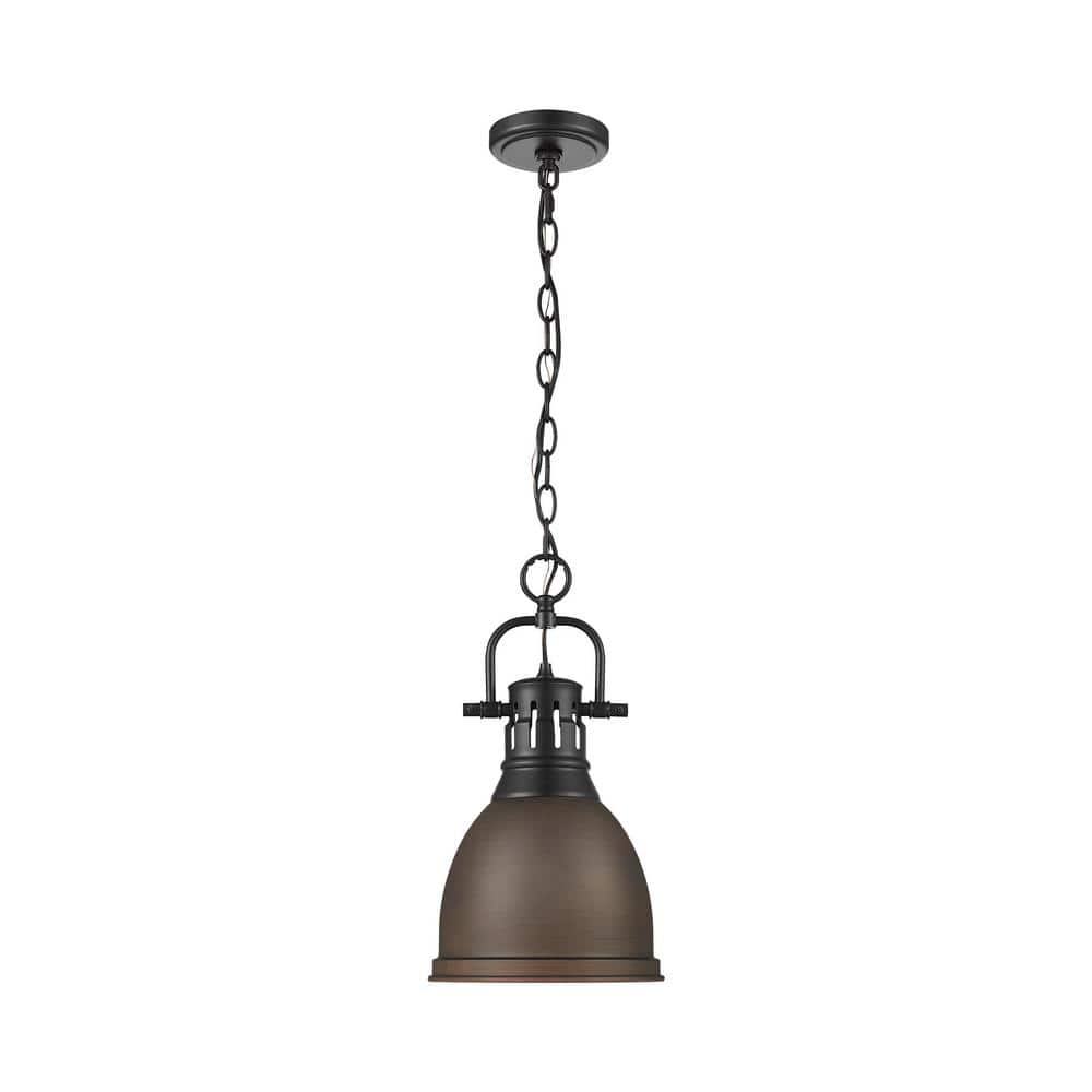 Duncan 100-Watt 1-Light Matte Black Pendant Light with Bronze Shade and No Bulbs Included price history on PriceWatchPro