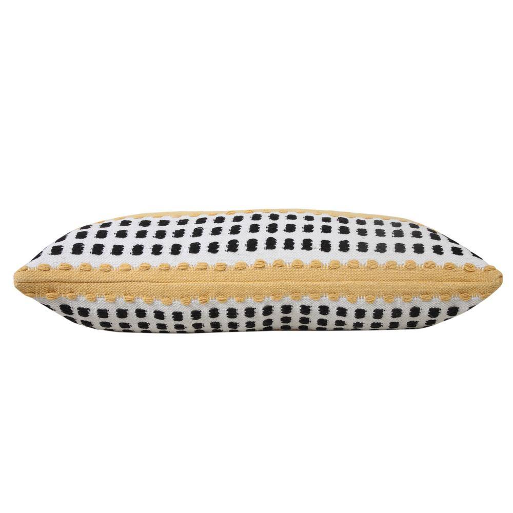 Metropolitan Yellow Black White 36" Industrial Woven Lumbar Pillow