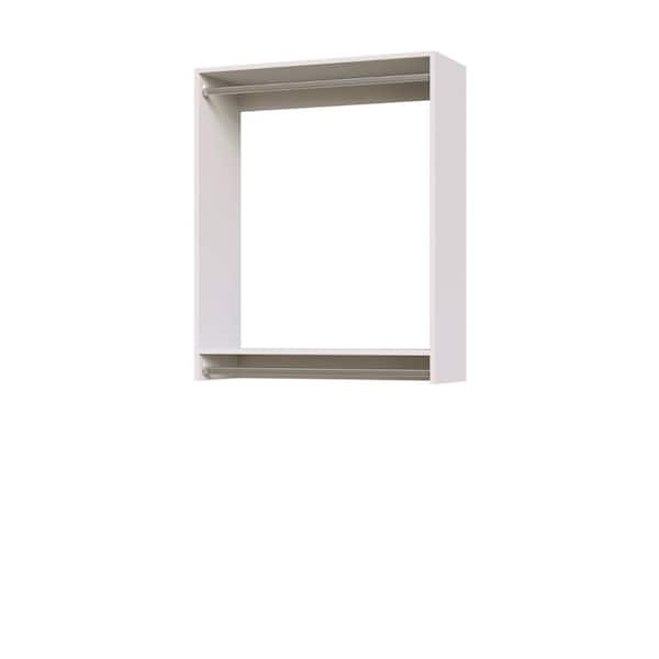 Vista Collection 36 in. W White Closet Kit Double Hanging Wall Mounted 2-Shelf Wood Closet System