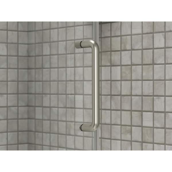 Elate 50-54 in. W x 71 in. H Sliding Frameless Shower Door in Anodized Matte Nickel with 1/4 in. Thick Clear Glass