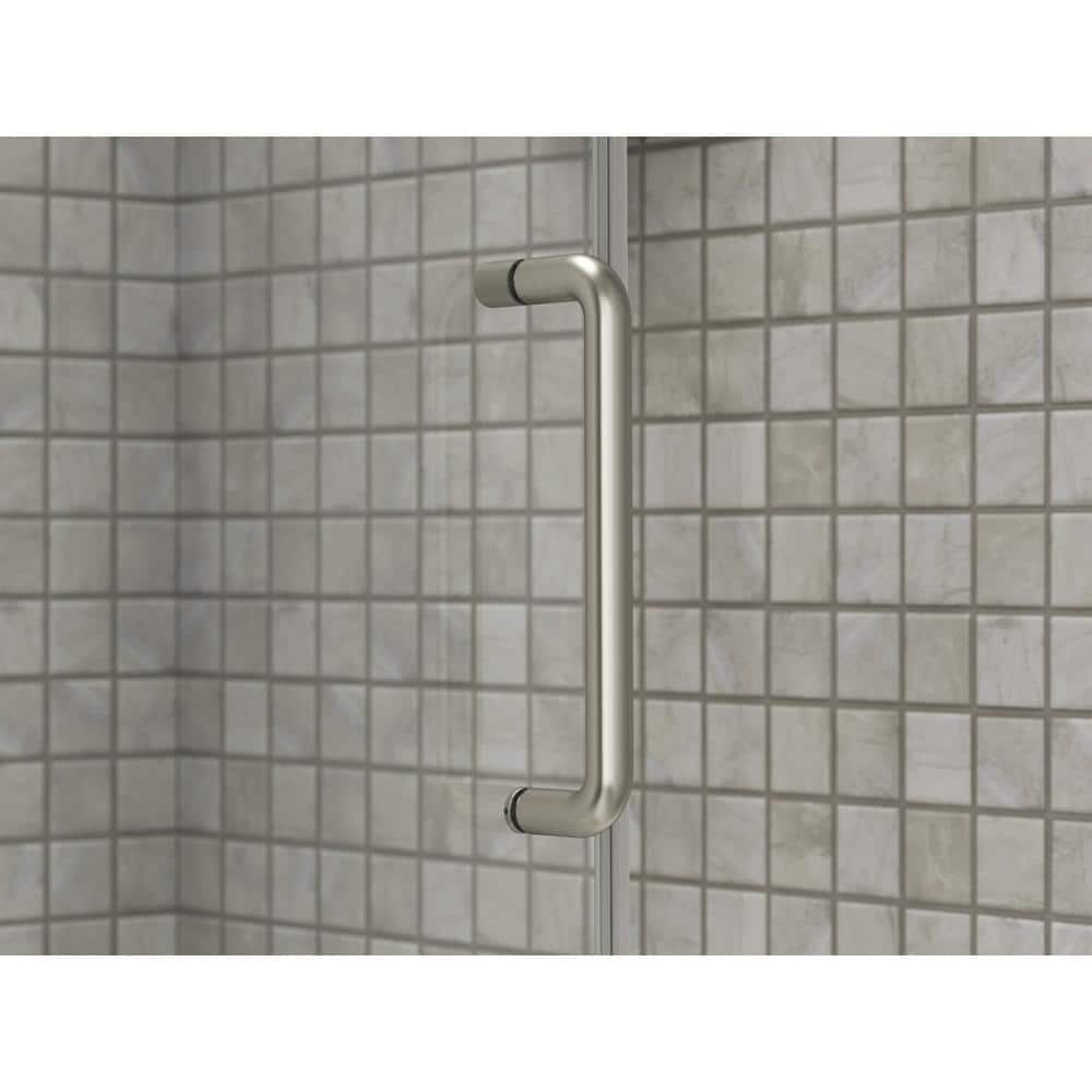 Elate Frameless Sliding Bath Door with Nickel Finish and Clear Glass