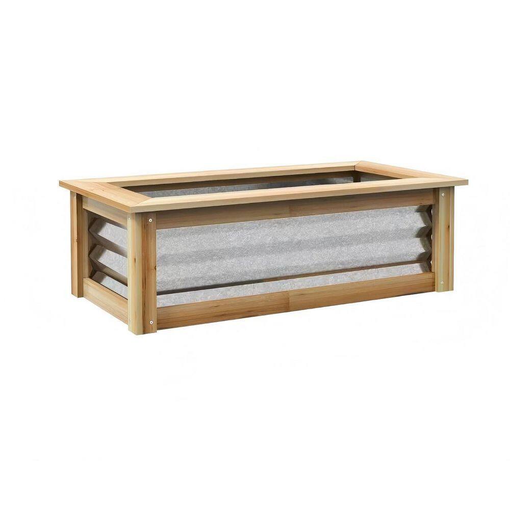 35.5 in. x 17.75 in. x 11.75 in. Wood Raised Garden Bed, Galvanized Metal Reinforced with Wood, Stock Tanks price history on PriceWatchPro