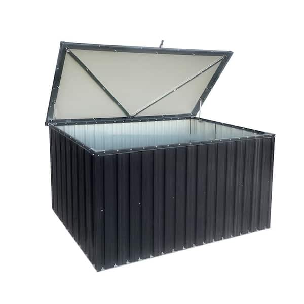 Unbranded Outdoor Storage Box, 161 Gal. Lockable Metal Deck Box with Waterproof Roof