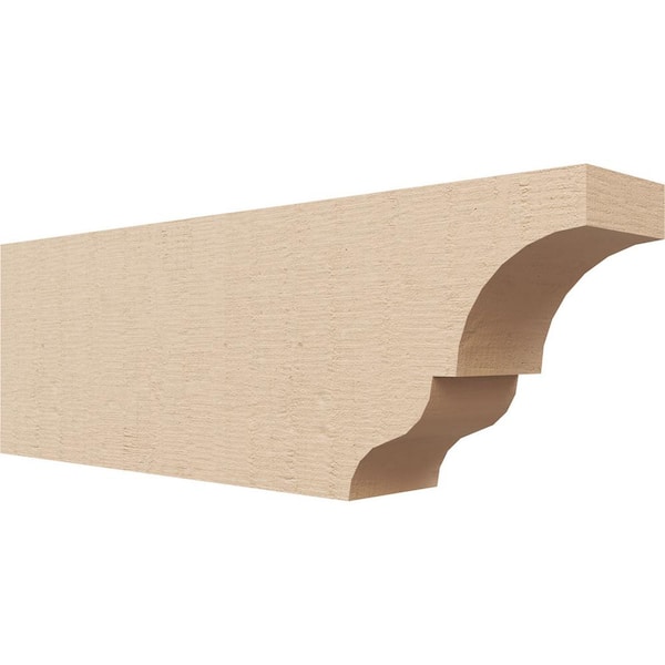Ekena Millwork 2-in. x 4-in. x 12-in. Asheboro Woodgrain, Primed Tan Timberthane Polyurethane Rafter Tail Brace