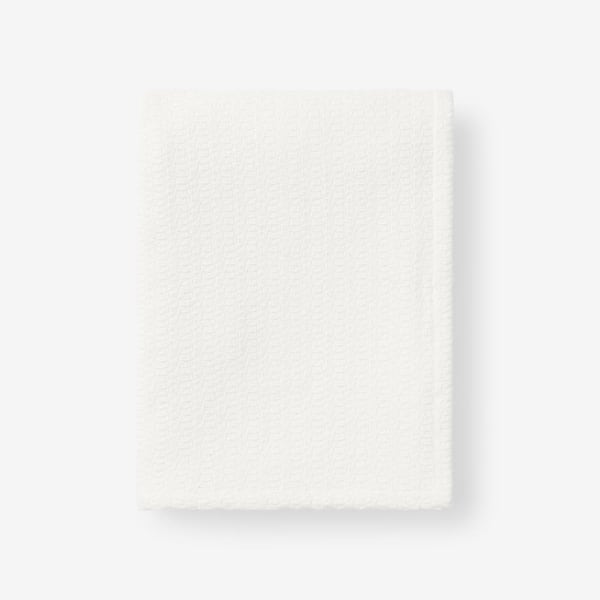 The Company Store Organic Cotton Natural Solid Woven Throw Blanket