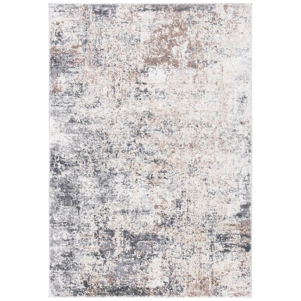 SAFAVIEH Aston Ivory/Gray 4 ft. x 6 ft. Distressed Abstract Area Rug