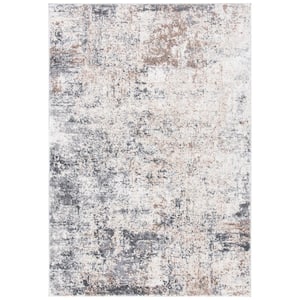 Aston Ivory/Gray 5 ft. x 8 ft. Distressed Abstract Area Rug