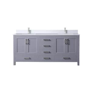 Jacques 72 in. W x 22 in. D Dark Grey Bath Vanity, Cultured Marble Top, and Faucet Set