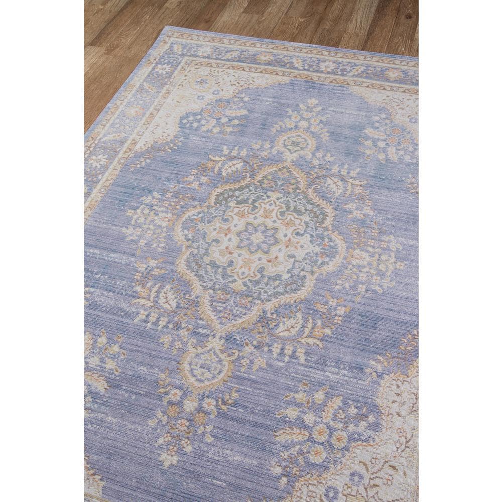 Periwinkle Braided Serenity 24"x4" Synthetic Accent Rug