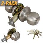 Premier Lock Stainless Steel Entry Door Knob Combo Lock Set with ...