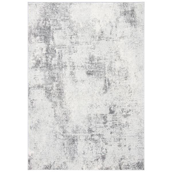 SAFAVIEH Tulum Ivory/Gray 5 ft. x 8 ft. Rustic Distressed Area Rug