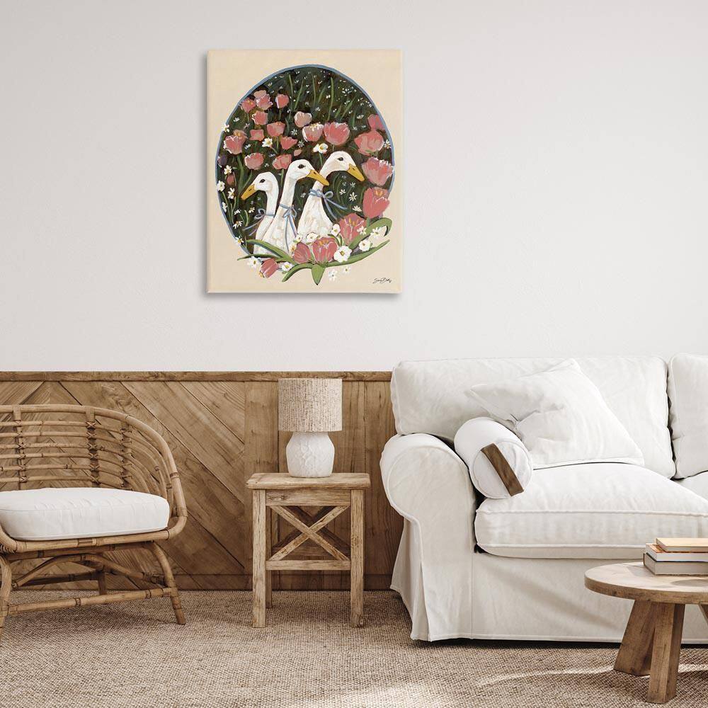 Ducks with Cottage Blooms by Sara Baker Unframed Animal Graphic Art Print 40 in. x 30 in. price history on PriceWatchPro