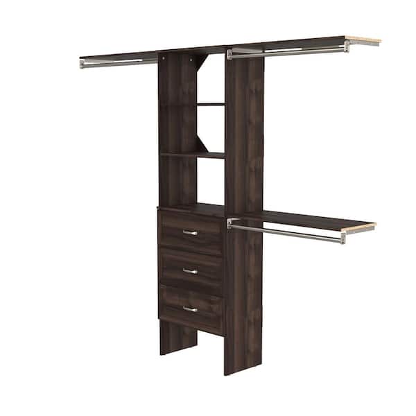 【PerfumeCloset】CHECK COMBINATION OUTER ClosetMaid Style+ 73.1 in W - 121.1 in W Modern Walnut Traditional