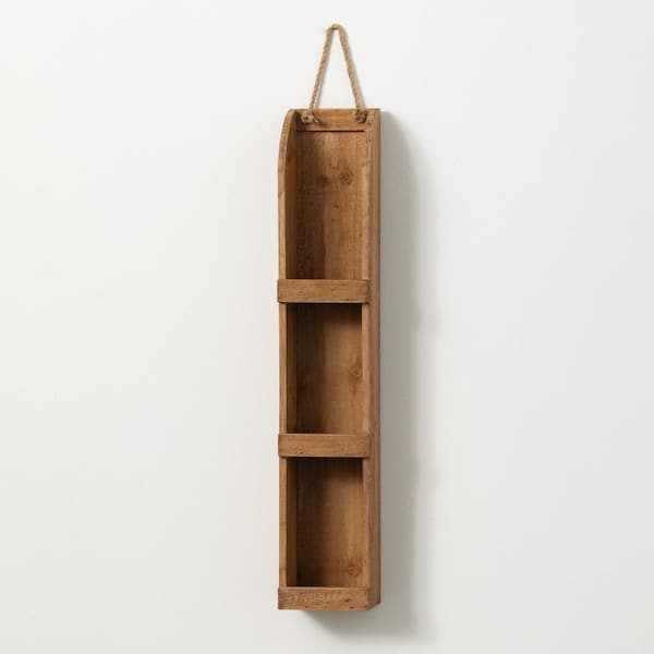 SULLIVANS 4.75 in. x 4.5 in. x 26 in. Brown Rustic Wooden Decorative Wall Shelf Decor
