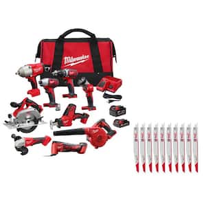 Milwaukee M18 18-Volt Lithium-Ion Cordless Combo Kit 9-Tool with 2