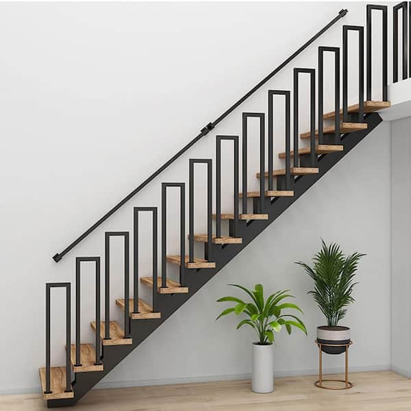 ToppiJoy 2Pcs U Shaped Handrails for Indoor Stairs, Modern Hand Rails, Industrial Wrought Stair Railing Indoor, for Porch Garden Loft Corridor (White ToppiJoy 2Pcs U Shaped Handrails for Indoor Stairs, Modern Hand Rails, Industrial Wrought Stair Railing Indoor, for Porch Garden Loft Corridor (White