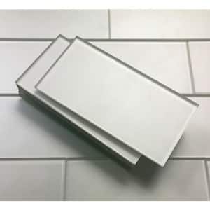 Transitional Design Style Matte White Subway 3 in. x 6 in. Glass Decorative Backsplash Wall Tile (1 sq. ft.)
