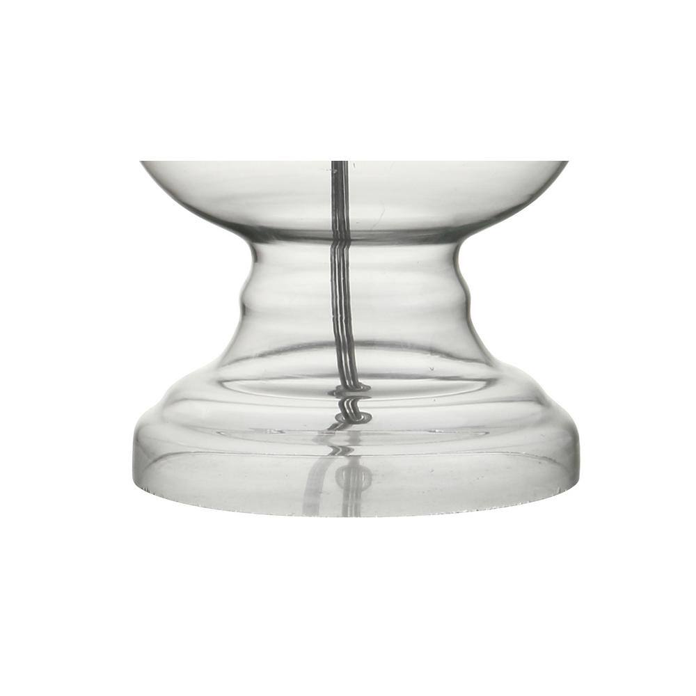 Genie 28.5" Clear Glass and White Linen Shade Table Lamp Set