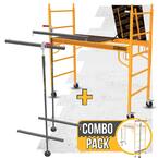 Safeclimb Baker 6.2 ft. L x 6.25 ft. H x 2.5 ft. D Steel Scaffold Platform with Wheels and Scafflock, 1100 lbs. Capacity
