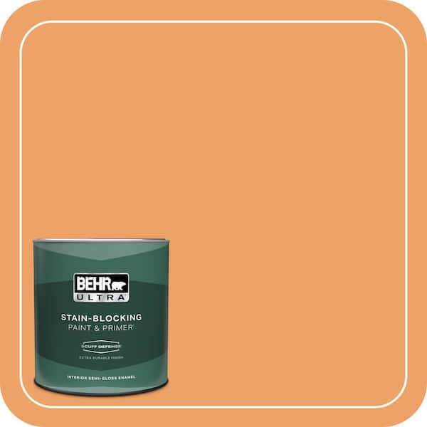 BEHR ULTRA 1 qt. #270D-5 Adventure Orange Extra Durable Semi-Gloss Enamel Interior Paint & Primer