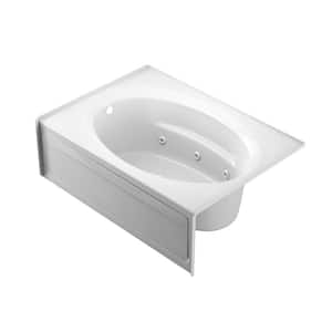PROJECTA 60 in. x 42 in. Acrylic Left Drain Oval in Rectangle Alcove Whirlpool Bathtub with Heater in White