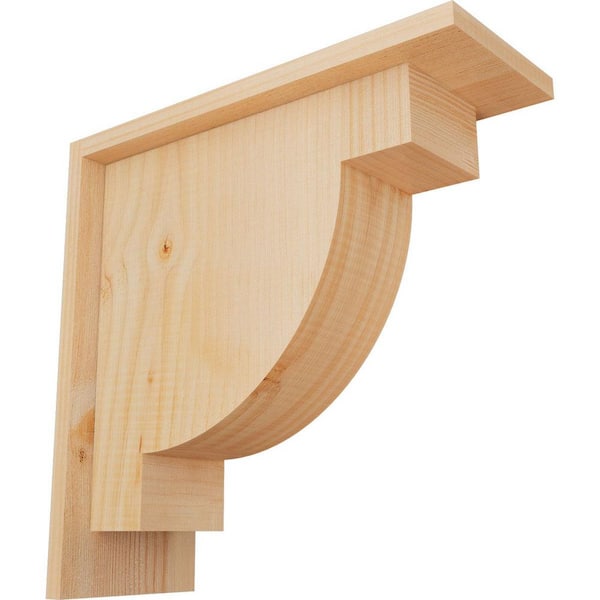Ekena Millwork 5-1/2 in. x 14 in. x 14 in. Douglas Fir Alpine Smooth Corbel with Backplate