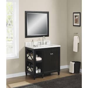 Hayes Contemporary 36 in. Bath Vanity in Black with Cultured Marble Vanity Top in Off-White with White Sink