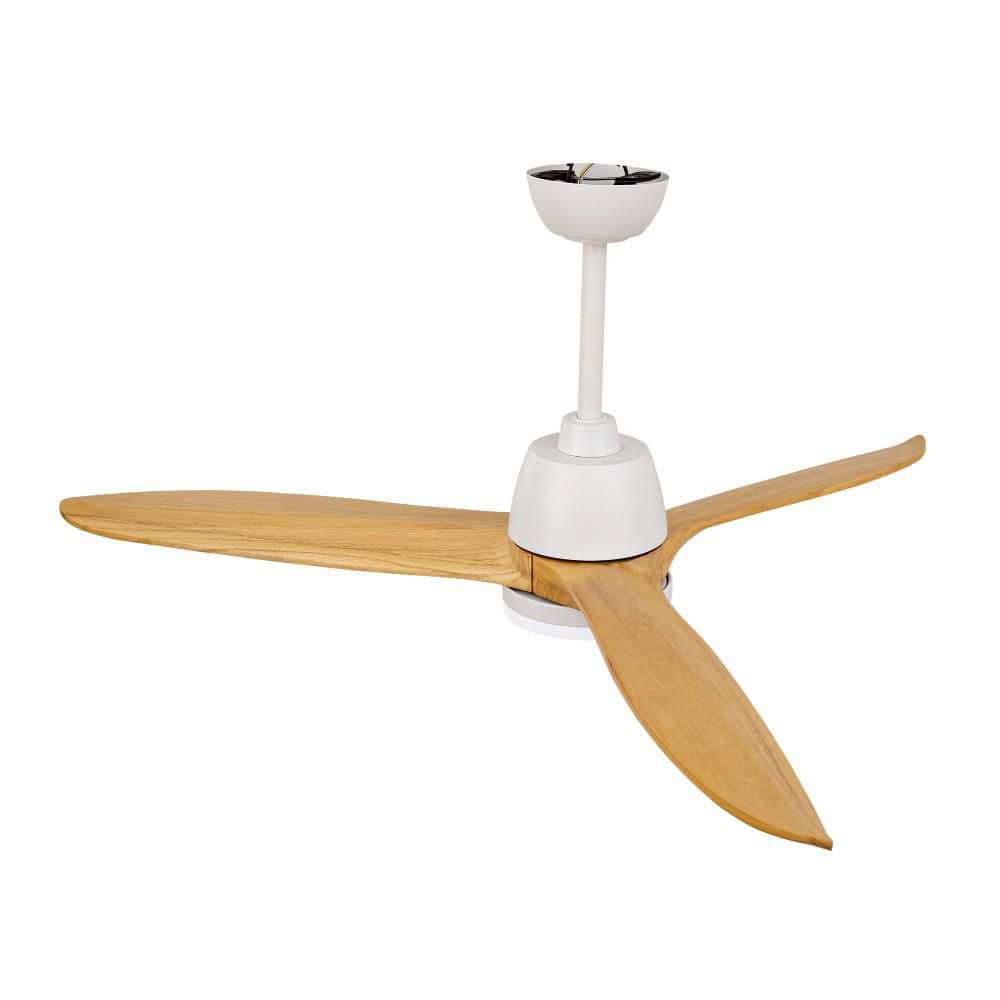 52 in. Brown Modern Downrod Mount Ceiling Fan with 3 Solid Wood Blades, Dimmable LED Light and Remote for Living Room price history on PriceWatchPro