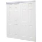60 in. x 81 in. Colonial White Steel Prefinished Hardboard Panels Framed Interior Sliding Door