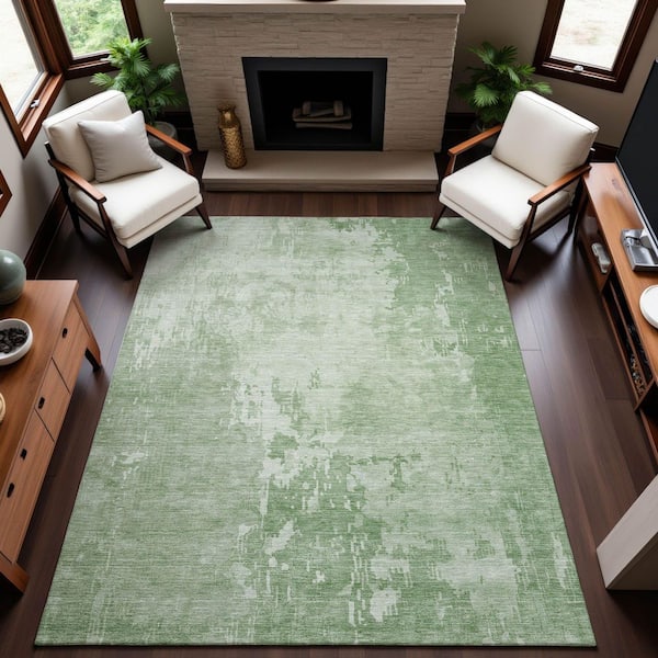 Mayfield Premium Machine Washable Abstract AMF1257 Mint 5 ft. x 7 ft. 6 in. Area Rug