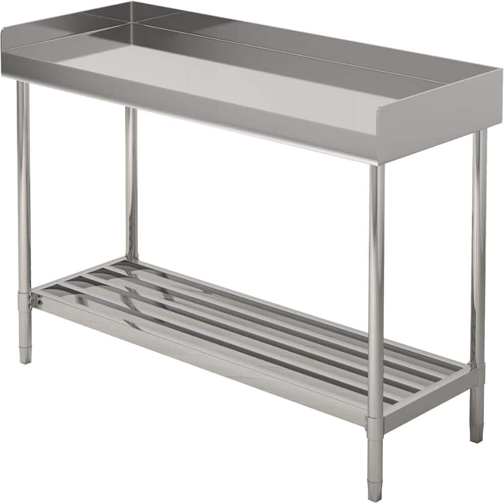 48x24x34 in. NSF Work Table with 3-Side Backsplash & Adjustable Undershelf, Heavy Duty Prep Station for Kitchen price history on PriceWatchPro