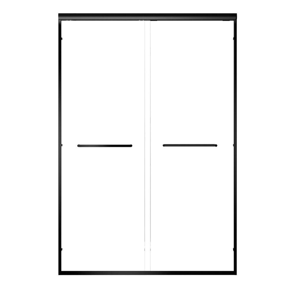 Vitrina 60 in. W x 72 in. H Double Sliding Frame Shower Door in Matte Black Finish with Tempered Glass price history on PriceWatchPro