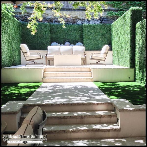 Ejoy 40 in. x 120 in. Artificial Dark Green Boxwood Roll Panels UV Protected for Outdoor Use (Set of 2-Roll)