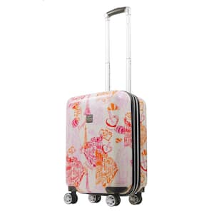 Emily in Paris 21 in. Hardside Expandable luggage WHITE/PINK