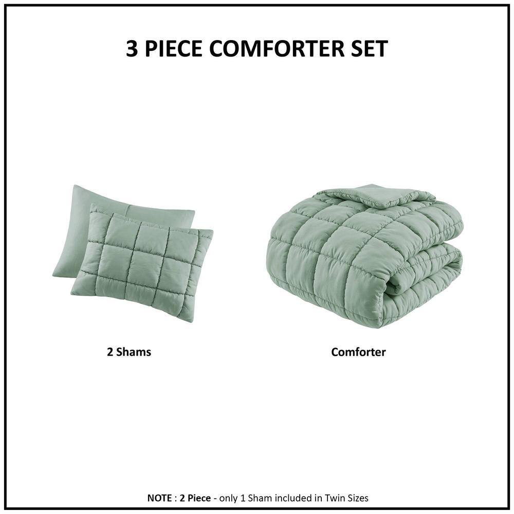 Sage Full Down Alternative Microfiber Comforter Set