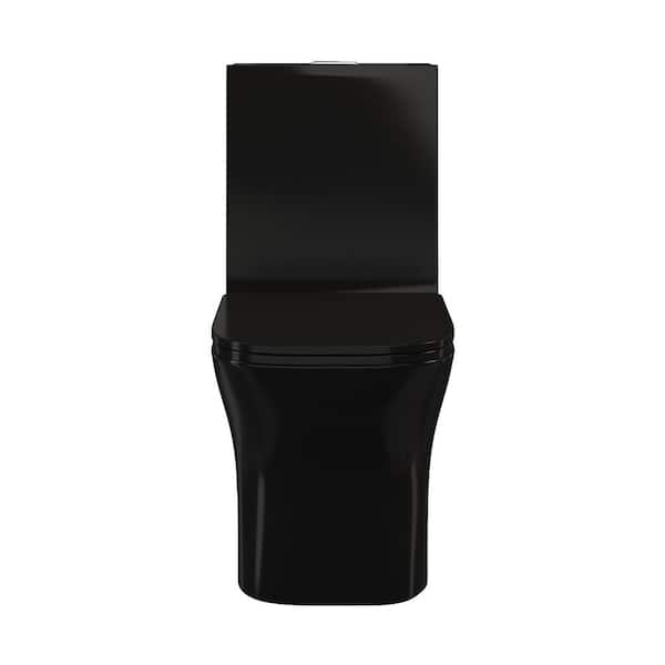 Concorde 1-Piece Square Toilet Dual Flush in Glossy Black 1.1/1.6 gpf