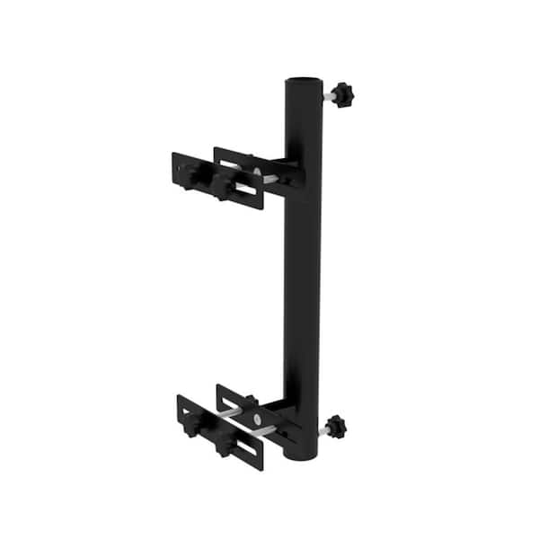 Phewnyzo 22.75 in. Patio Umbrella Holder with Adjustable Clamps, Umbrella Deck Mount Bracket for Railing, Balcony, Fences, Black
