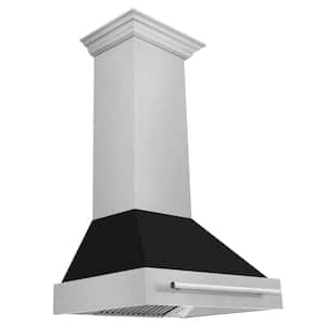 30 in. 400 CFM Ducted Vent Wall Mount Range Hood with Black Matte Shell in Fingerprint Resistant Stainless Steel