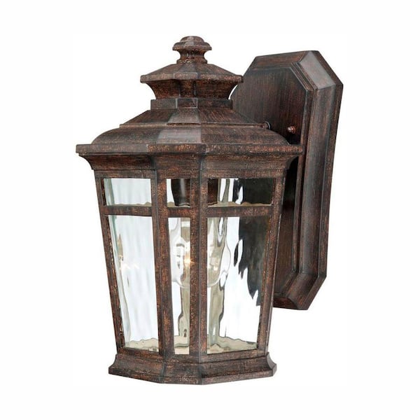 Home Decorators Collection Waterton 15.12 in. 1-Light Dark Ridge Bronze Outdoor Wall Light Lantern Sconce